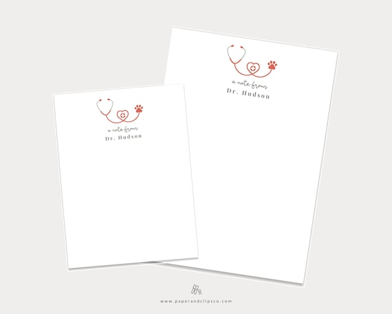 Personalized Veterinarian Notepads, Customized Vet Tech Gift, Personalized Vet Notepads