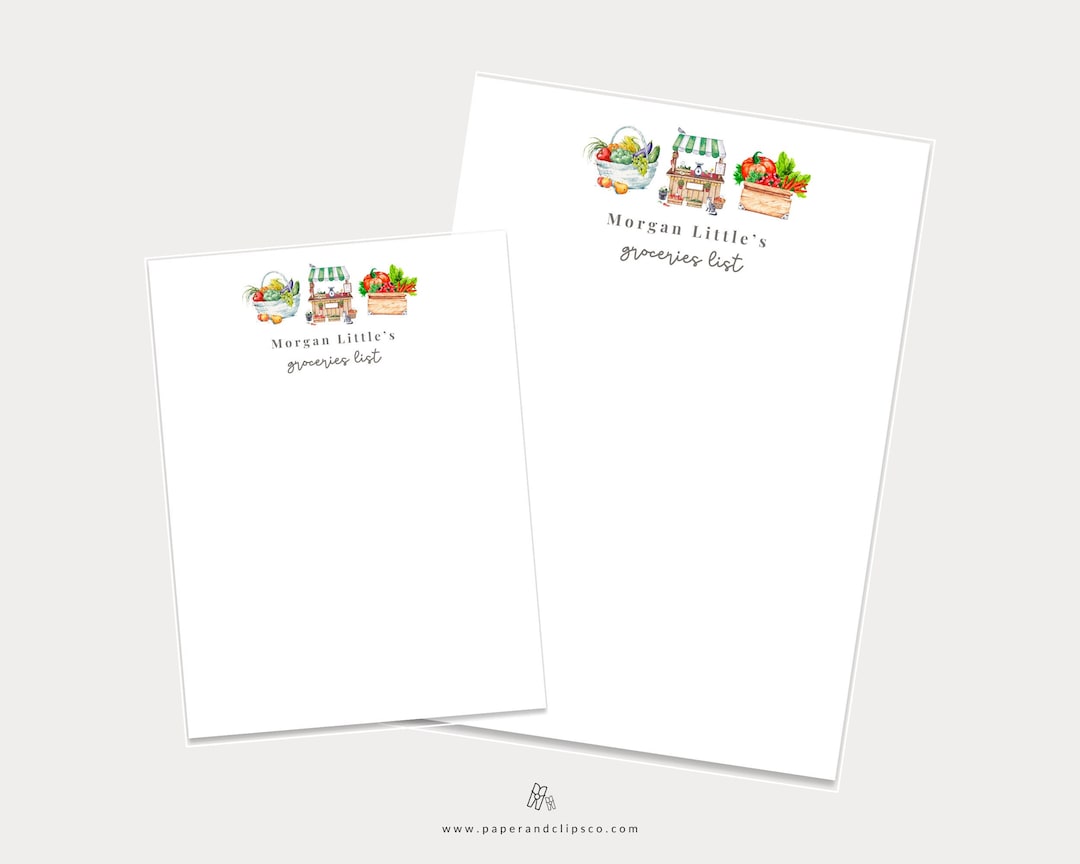 Grocery Shopping Personalized Notepads, Mother's Day Gift, Chef Notepad ...