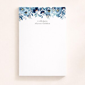 Personalized Notepads, Floral Illustrated Custom Notepads, Customized Stationery
