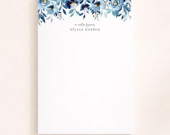 Gepersonaliseerde notitieblokken, met bloemen geïllustreerde aangepaste notitieblokken, aangepast briefpapier