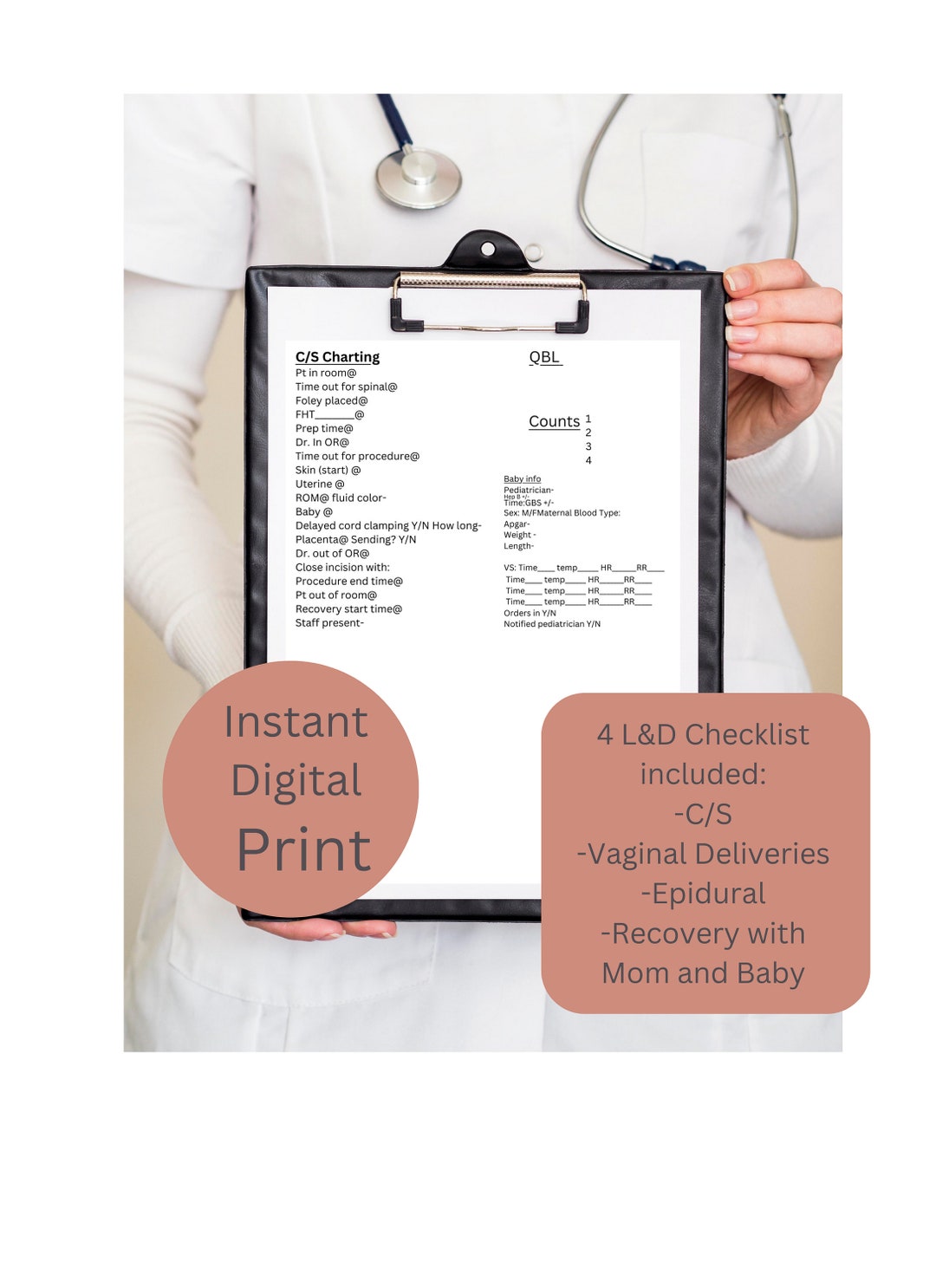 Nurse Graduate Checklist for Labor and Delivery, New Nurse, New Grad ...