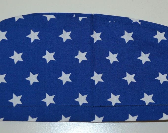 Surgical cap star, scrub cap, bandana, peeling cap, cosmetic cap, cooking cap, blue with stars, handmade