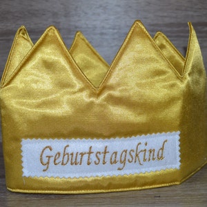 Birthday crown gold, crown, children&#39;s crown, name crown, plain gold, crown with name, birthday crown with name, children&#39;s birthday,