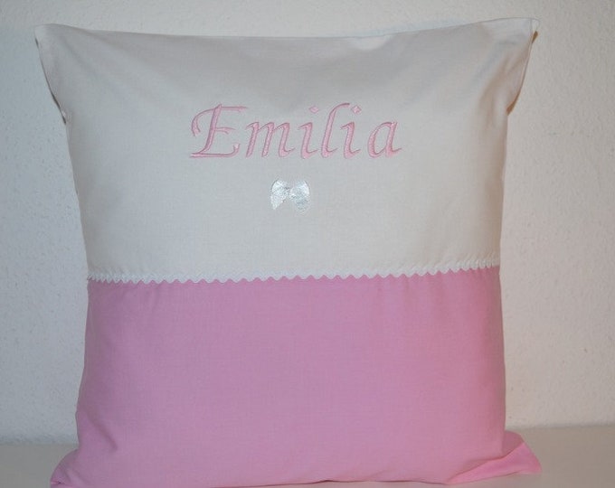 Baptism pillow 40 x40 cm, birth pillow 40 x40 cm, name pillow, pillow with name 40 x 40 cm, baptism pillow, handmade