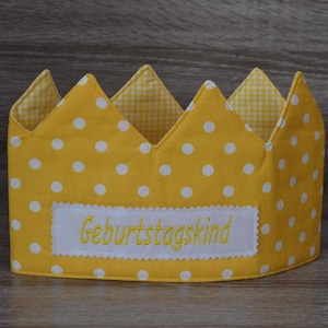 Birthday crown yellow, crown, children&#39;s crown, name crown, yellow dots, crown with name, birthday crown with name, children&#39;s birthday,