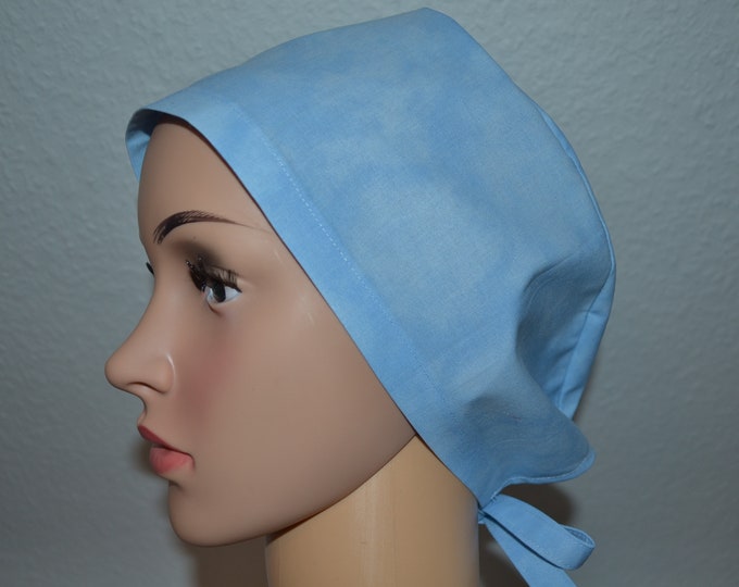 Surgical cap light blue marbled, scrub cap, bandana, chef's hat, scrub hat, cosmetic cap, surgical caps, light blue clouds, handmade