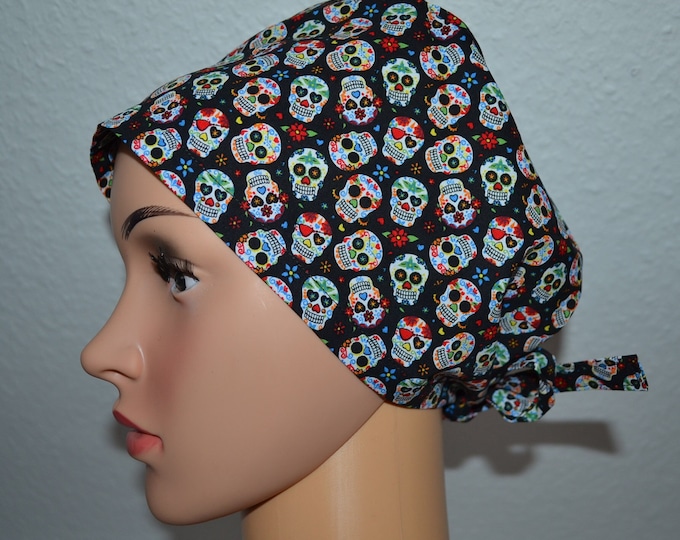 Surgical cap skull terry cloth band, scrub cap, bandana, cosmetic cap, chef's hat, peeling cap, surgical cap skull, skulls, handmade