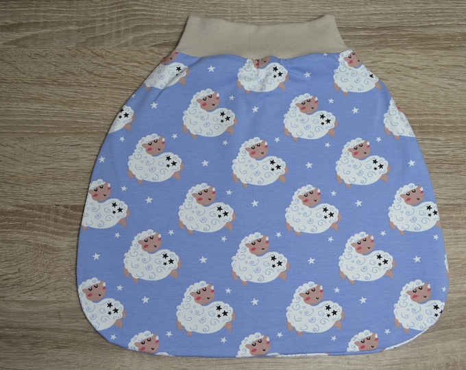 Swaddle bag sheep size. 60, romper bag warmly lined, size. 50-68 elastic cuffs to grow with you, sleeping bag, handmade