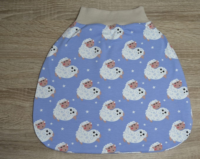 Swaddle bag sheep size. 60, romper bag warmly lined, size. 50-68 elastic cuffs to grow with you, sleeping bag, handmade