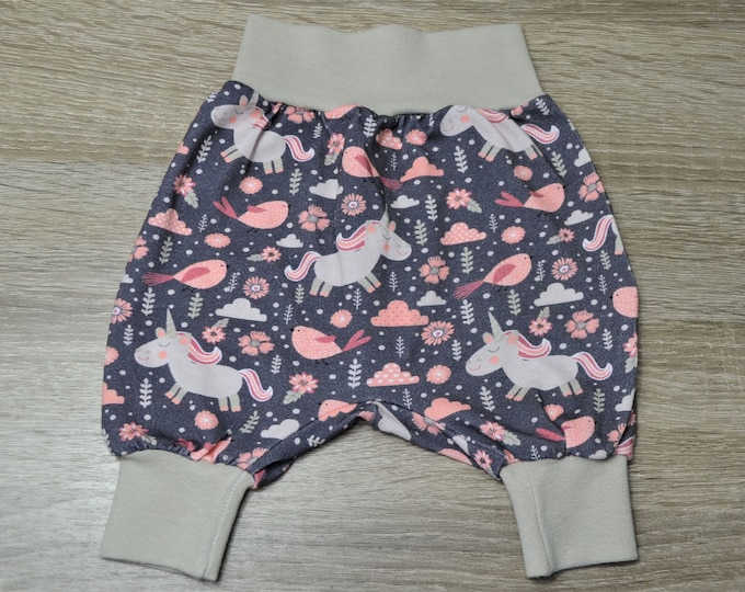 Pump pants unicorn size. 44-50, pump pants twins, premature baby pants, baby pants, newborn pants, pump pants unicorns taupe, handmade