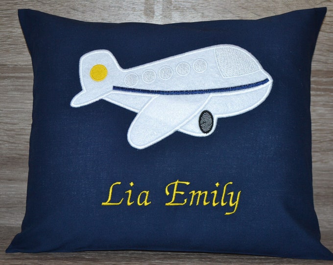 Pillow airplane, airplane pillow, airplane pillow, name pillow airplane, christening pillow airplane, birth pillow airplane, children's pillow aviator