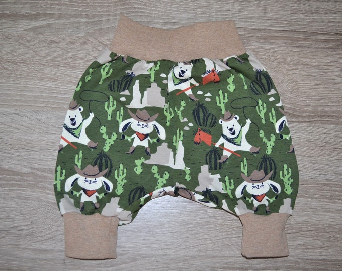 Pump pants bears size. 50-56, pump pants size 50-56, premature baby pants, baby pants, newborn pants, baby pants, cowboy pants,