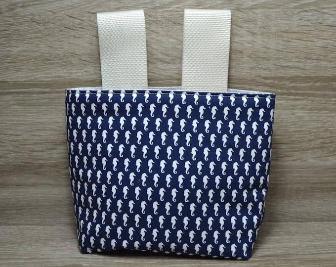 Wheel bag seahorse, steering wheel bag, bed bag, material cotton fabric & oilcloth, bike bag, scooter bag, utensil, handmade