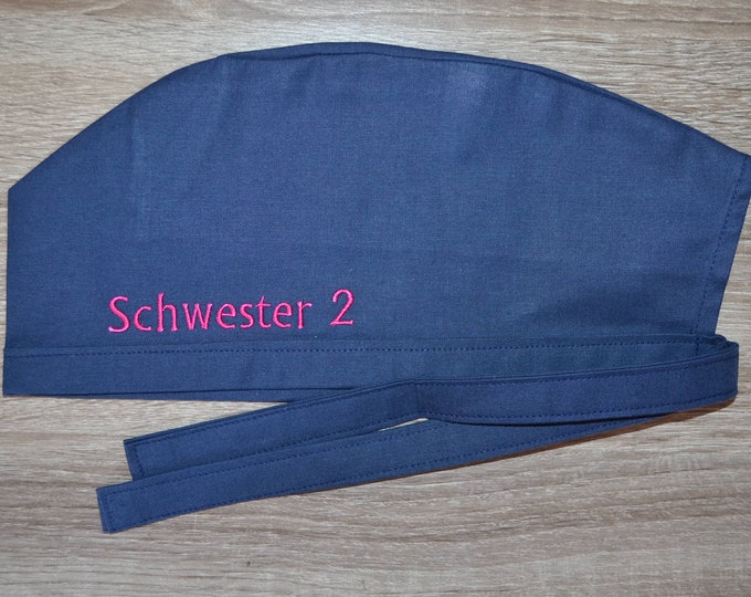 Surgical cap plain with name, scrub cap, bandana, cosmetic cap, chef's hat, peeling cap, surgical caps, plain with name, handmade