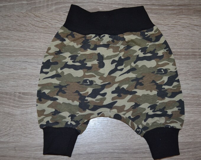 Pump pants camouflage size. 50-56 cm, bloomers for twins, baby pants, newborn pants, bloomers baby, bloomers camouflage spots,
