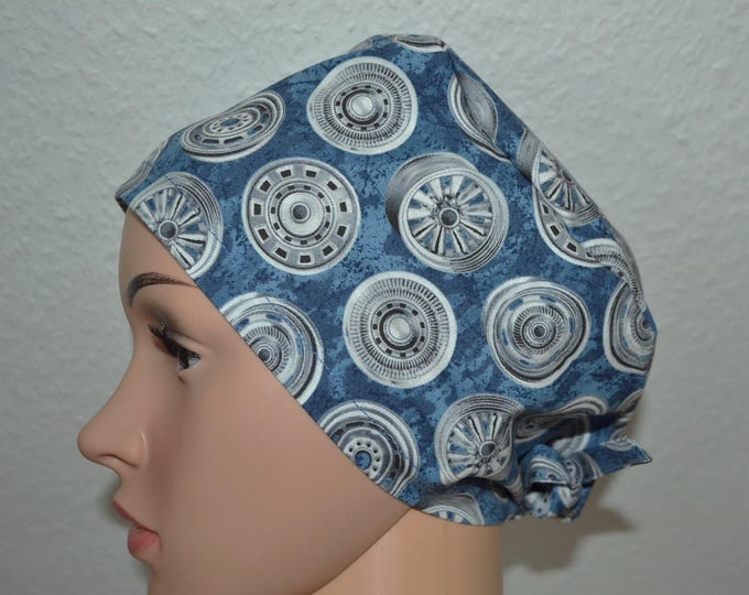 Surgical cap rims, scrub cap, bandana, scrub cap, chef's cap, cosmetic cap, surgical caps, blue with car rims, men's cap,