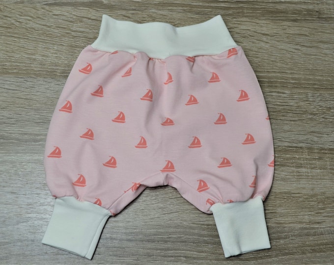 Pump pants size 50-56, premature baby pants, baby pants, newborn pants, pink with small bötchen handmade