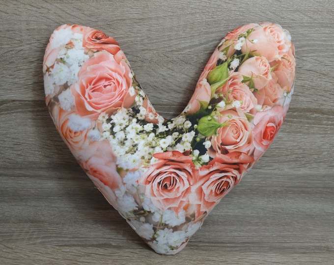 Heart pillow, breast heart pillow, mastectomy pillow, forearm pillow, breast surgery pillow, rose heart, belt pillow, handmade