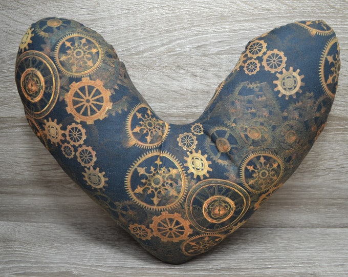 Heart pillow, breast heart pillow, mastectomy pillow, forearm pillow, breast surgery pillow, steampunk, handmade