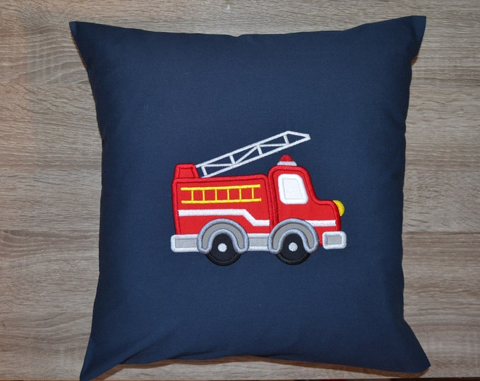 Fire brigade pillow 40 x 40 cm, fire brigade pillow, pillow with fire brigade and name, name pillow with fire brigade, birth pillow, pillow 40 x 40 cm,