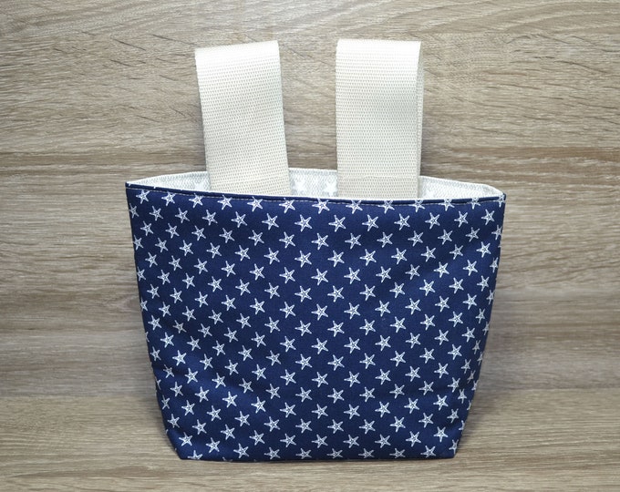 Starfish wheel bag, steering wheel bag, bed bag, material cotton fabric & oilcloth, bike bag, scooter bag, utensil, handmade