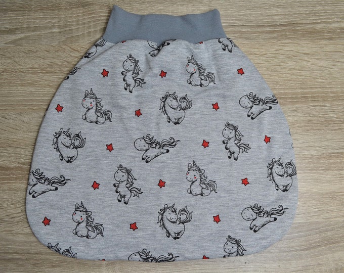 Unicorn swaddle bag size. 60, romper bag warmly lined, size. 50-68 elastic cuffs to grow with you, sleeping bag, handmade