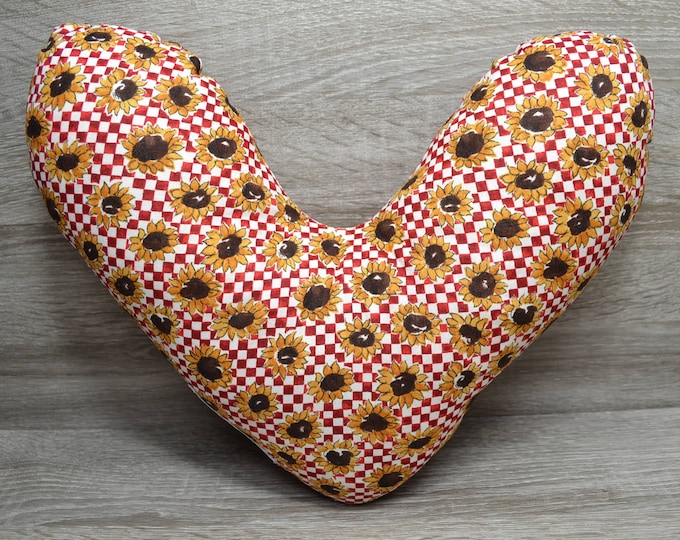 heart pillows, chest heart pillows, mastectomy pillows, forearm pillows, breast surgery pillows, sunflowers, handmade