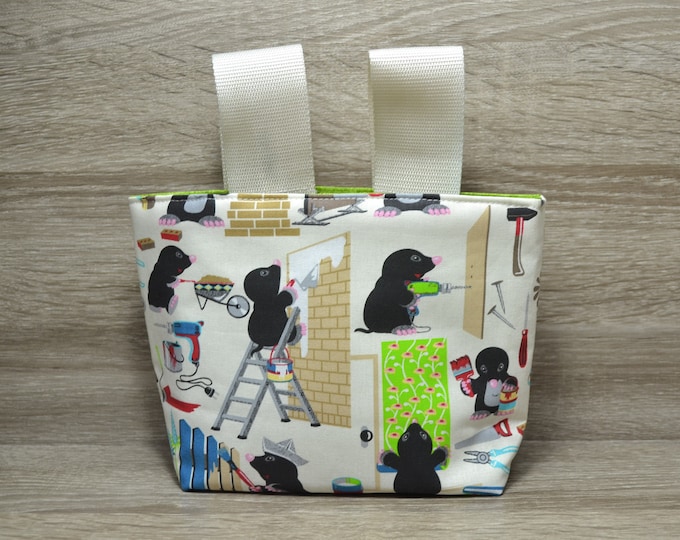 Mole wheel bag, steering wheel bag, bed bag, material cotton & oilcloth, bicycle bag, scooter bag, Utensilo, handmade