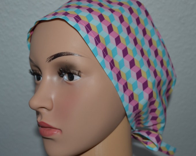 Surgical cap diamond, scrub cap, bandana, cosmetic cap, peeling cap, surgical caps, chef's hat, colorful diamonds, handmade