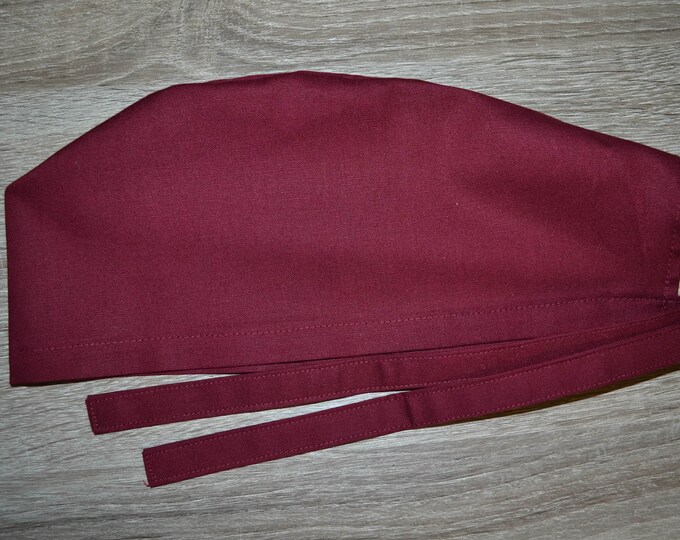 Surgical cap uni burgundy, scrub cap, bandana, peeling cap, chef's cap, cosmetic cap, surgical caps, wine red uni, handmade