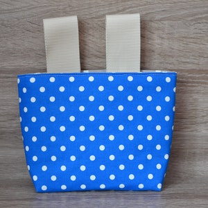 Wheel bag blue grey, steering wheel bag, bed bag, material cotton & oilcloth, bicycle bag, scooter bag, utensil, handmade