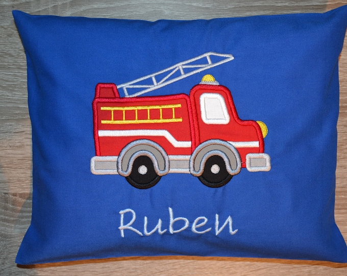 Fire brigade pillow, fire brigade pillow, fire engine pillow, children's fire brigade pillow, fire engine pillow, truck pillow, handmade