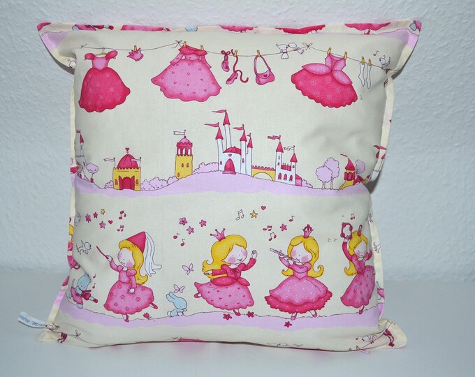 Pillow 40 x 40 cm, princess, princess pillow 40 x 40 cm, children's pillow castle, fairytale pillow, little princess, birth pillow girl,