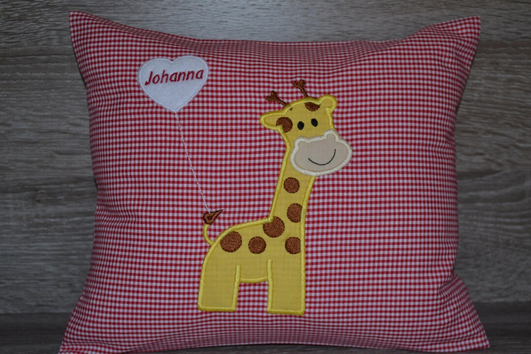 Giraffe Pillow, Giraffe Pillow, Name Pillow With Giraffe, Pillow With