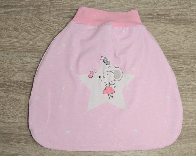 Swaddle bag mouse size. 60, romper bag warmly lined, size. 50-68 elastic cuffs to grow with you, sleeping bag, handmade