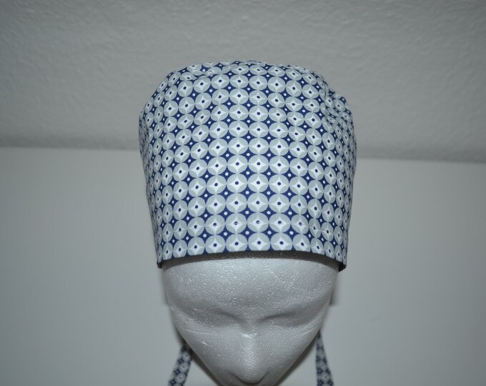 Surgical cap dots, scrub cap, bandana, cosmetic cap, chef's hat, peeling cap, surgical caps, gray with dots, handmade