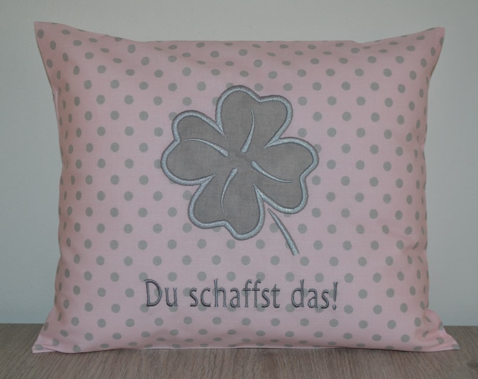 Pillow clover leaf, name pillow with clover leaf, birth pillow with clover leaf, baptism pillow, lucky pillow, children's pillow lucky clover, handmade