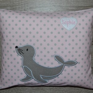 Pillow seal, seal pillow, name pillow with seal, pillow with name, christening pillow seal, birth pillow seal 30 x 25 cm, image 3