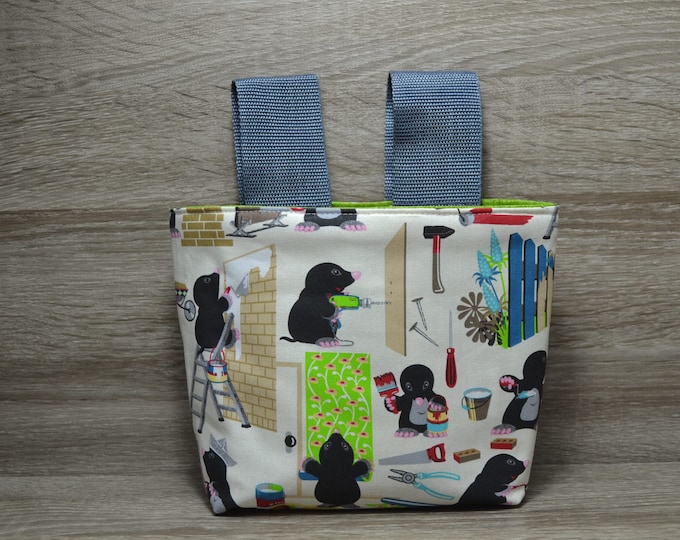 Mole wheel bag, steering wheel bag, bed bag, material cotton & oilcloth, bicycle bag, scooter bag, Utensilo, handmade