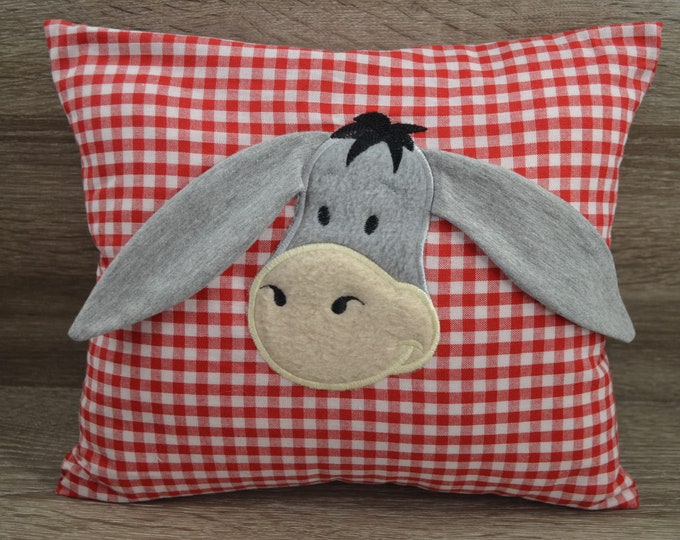 Pillow donkey 3 D ears, donkey pillow, name pillow donkey, children's pillow with name, christening pillow donkey, birth pillow donkey 3 D ears