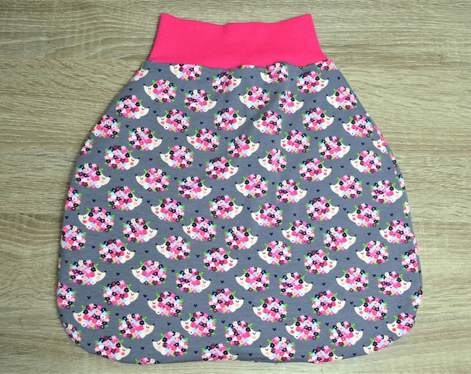 Pucksack hedgehog size. 60, romper bag warmly lined, size. 50-68 elastic cuffs to grow with you, sleeping bag, handmade