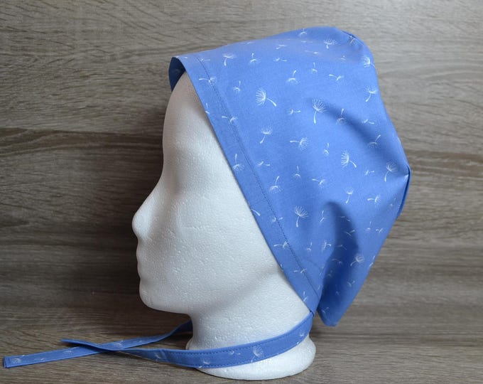 Surgical cap dandelion terry cloth band, scrub cap, cosmetic cap, cooking cap, bandana, peeling cap, surgical cap, yellow with butterflies, handmade