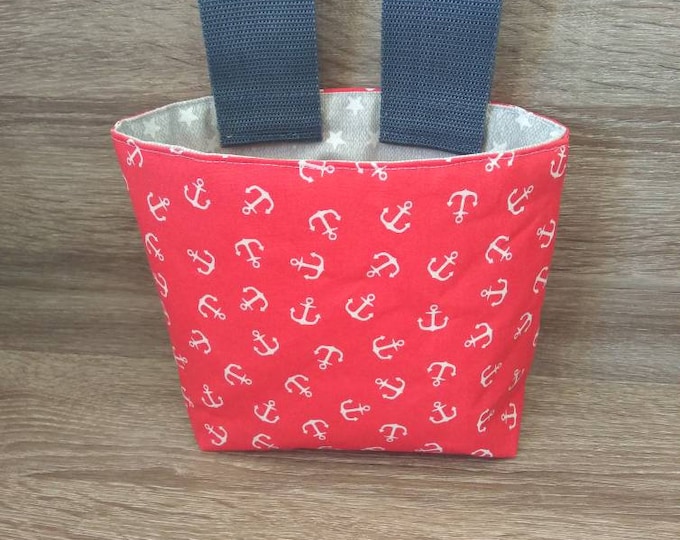 Balance bike bag anchor maritime, steering wheel bag, bed bag, material cotton fabric & oilcloth, bike bag, scooter bag, utensil, handmade