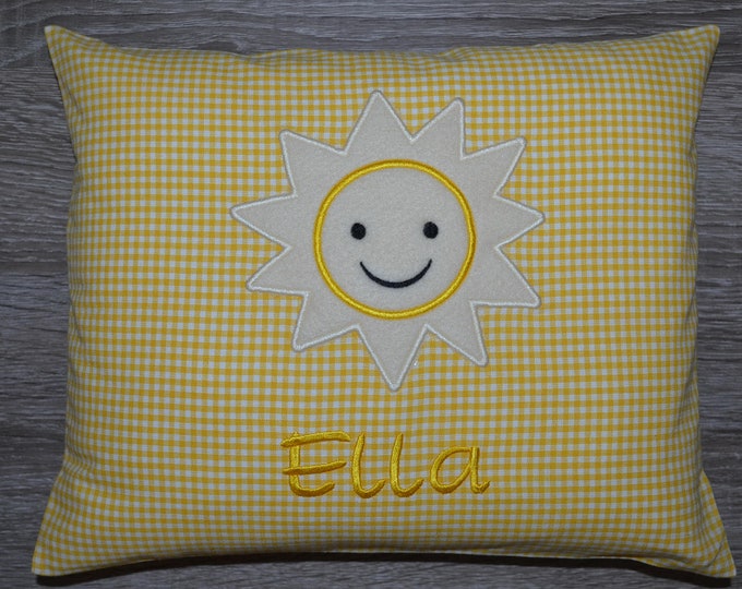 Pillow sun, sun pillow, sun pillow, name pillow sun, baptism pillow sun, birth pillow sun, children's pillow with sun