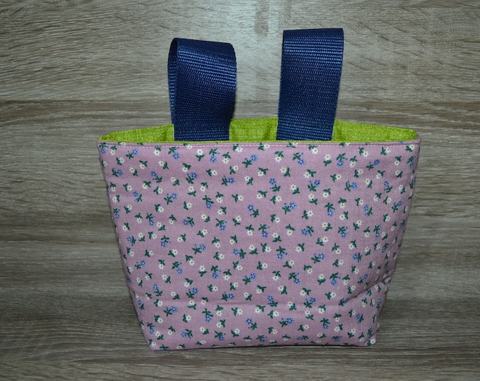 Wheel bag Blümchen, steering wheel bag, bed bag, material cotton & oilcloth, bicycle bag, scooter bag, Utensilo, handmade