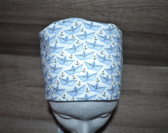 Surgical cap ships terry cloth band, scrub cap, bandana, cosmetic cap, chef's hat, peeling cap, surgical caps, white with cap, handmade
