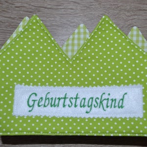 Birthday crown green dots, crown, children&#39;s crown, name crown, green dots, crown with name, birthday crown with name, children&#39;s birthday