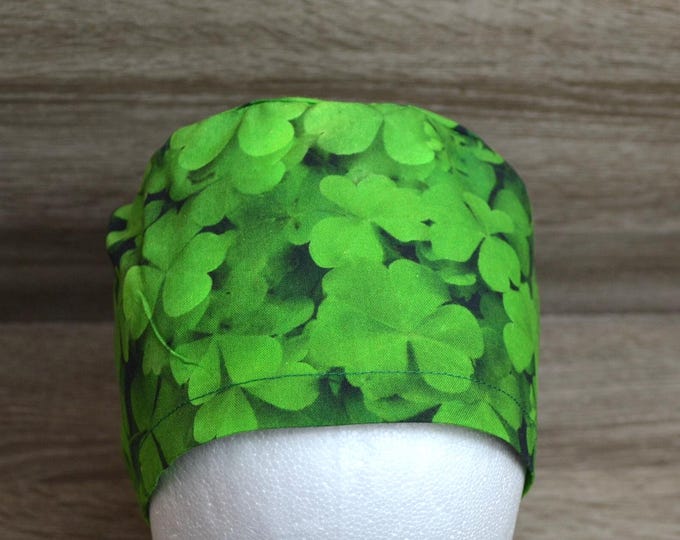 Surgical cap cloverleaf, scrub cap, bandana, cosmetic cap, chef's hat, peeling cap, surgical caps green with clovers, cloverleaf cap, lucky clover