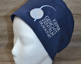 OP-Haube uni mit eigenem Logo, Scrub Cap, Bandana , Peelingmütze, Kochhaube, Kosmetikhaube, OP-Hauben,  uni, handmade