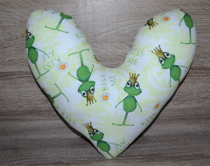Heart pillow, breast heart pillow, mastectomy pillow, forearm pillow, breast surgery pillow, frog prince, handmade